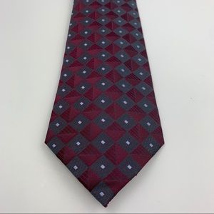 SOLD 🔥Joseph and Feiss Mens Tie Maroon 100% Silk 62”